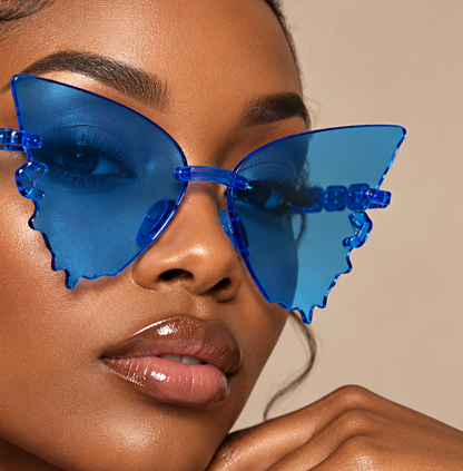 Blue Butterfly Wing Sunglasses