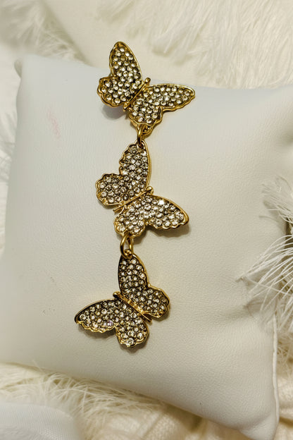 RHINESTONE TRIO LOVE EARRINGS