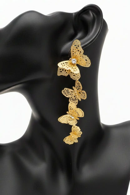 3D LONG TRIO LOVE EARRINGS