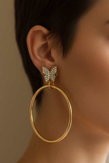 RHINESTONE NO END EARRINGS