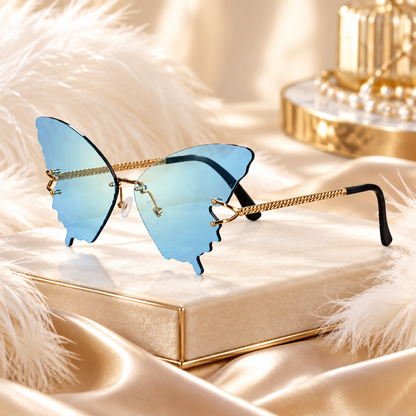 Sky Blue Butterfly Wing Sunglasses
